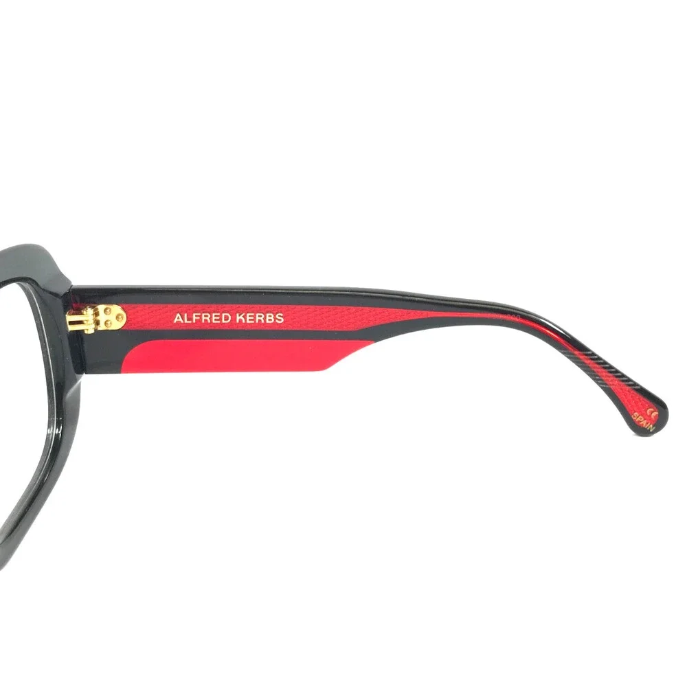 Alfred Kerbs Eyeglasses Frames MARTINA BK Black Red Square Full Rim 53-23-140